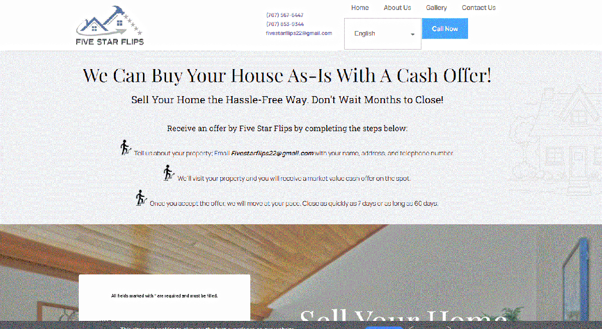 Five Star Flips, web design