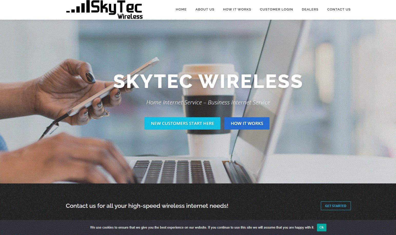 skytec wireless, web design