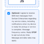 SMS CONSENT CHECKBOX (CHECKED)