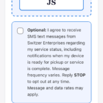 SMS CONSENT CHECKBOX (UNCHECKED)